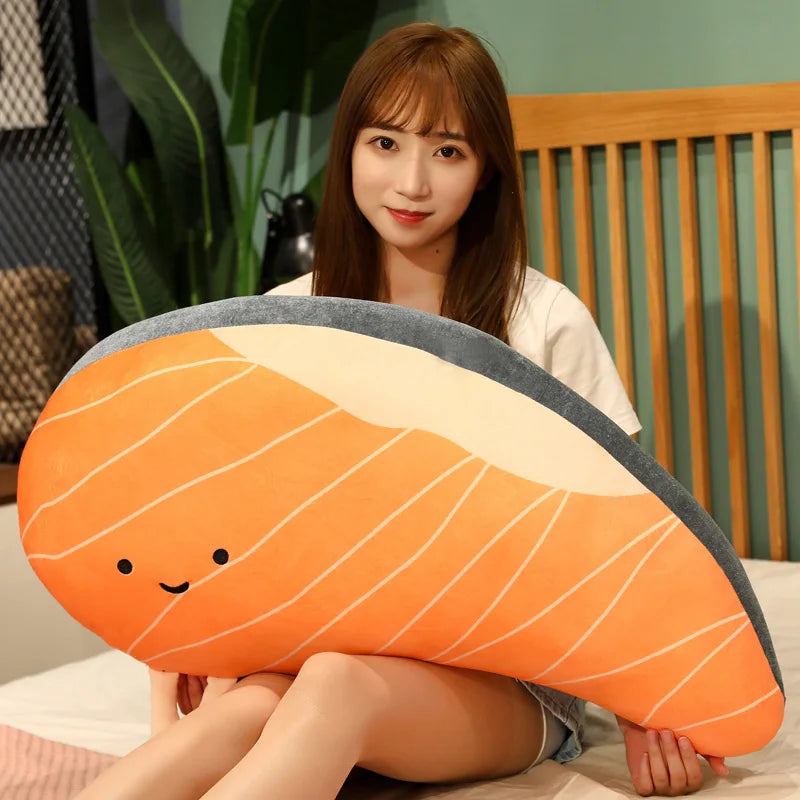 Salmon Plush Pillow Realistic Food Cushion Cozy Gift - Tophatter Daily Deals