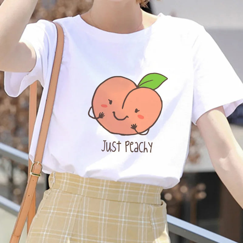 Pink Peach Juice Harajuku T Shirt Just Peachy Food - Tophatter Daily Deals