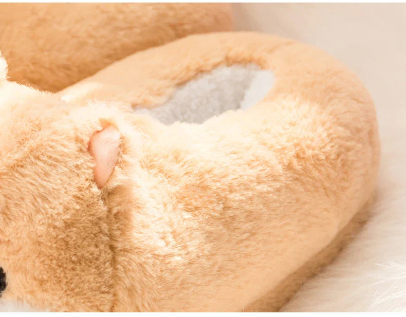 Slippers Winter Warm Home Plush Cute Corgi Slippers Flock Indoor Shoes Casual Slip On Flats Animals - Tophatter Daily Deals