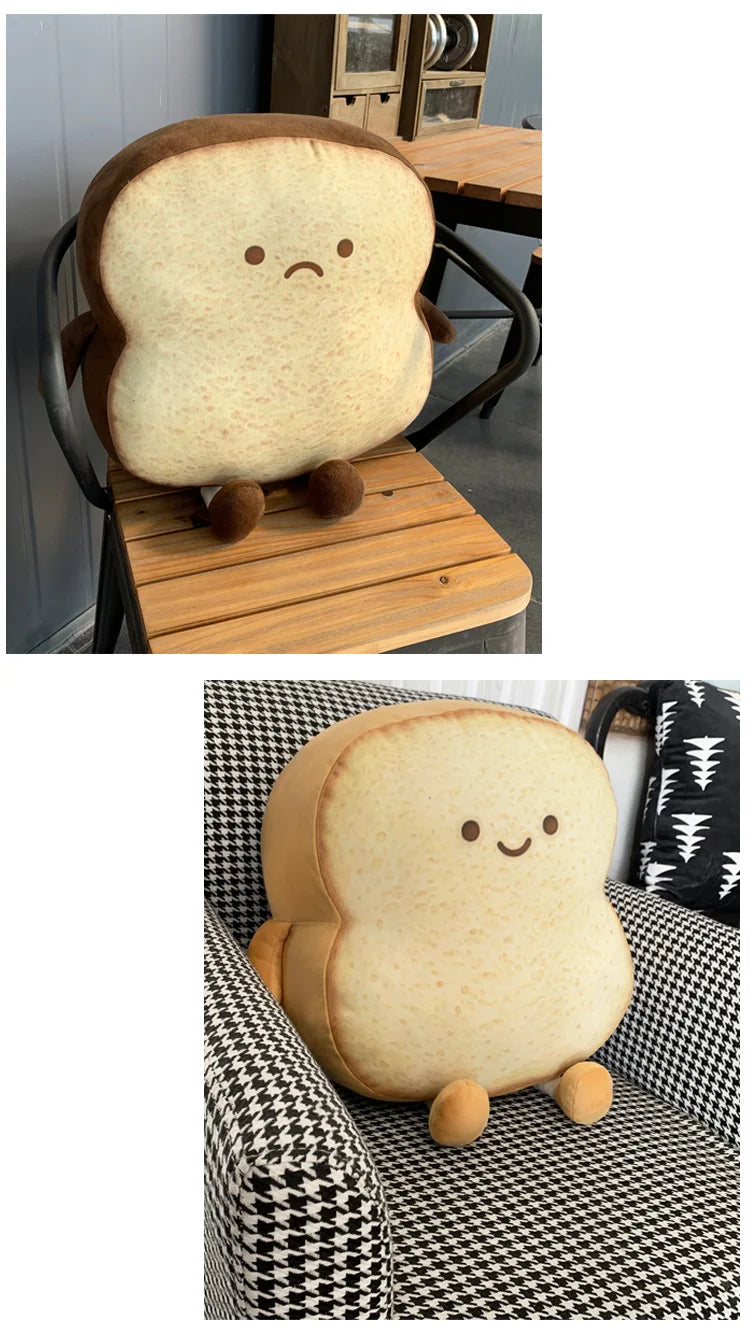 Happy and Sad Face Toast Bread Plushie Food - Tophatter Daily Deals