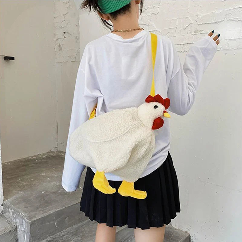 White Chicken Chick or Duck Goose Plush Handbag Crossbody Bag Animals - Tophatter Daily Deals