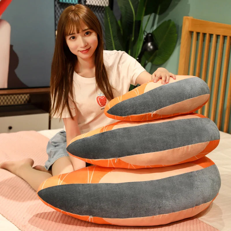 Salmon Plush Pillow Realistic Food Cushion Cozy Gift - Tophatter Daily Deals