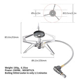 2900W Pressure Regulator Camping Stove Silver Camp Cooking - Tophatter Daily Deals