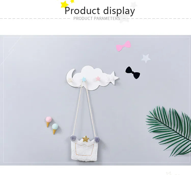 Kawaii Cloud Hooks Children's Room Wall Hanging Decor Rainbows - Tophatter Daily Deals