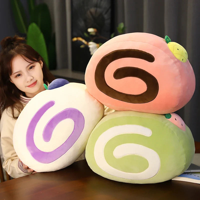40cm Soft Fruit Cake Roll Plush Mantau Bun Pillow Cream Steamed Dim Sum Food - Tophatter Daily Deals