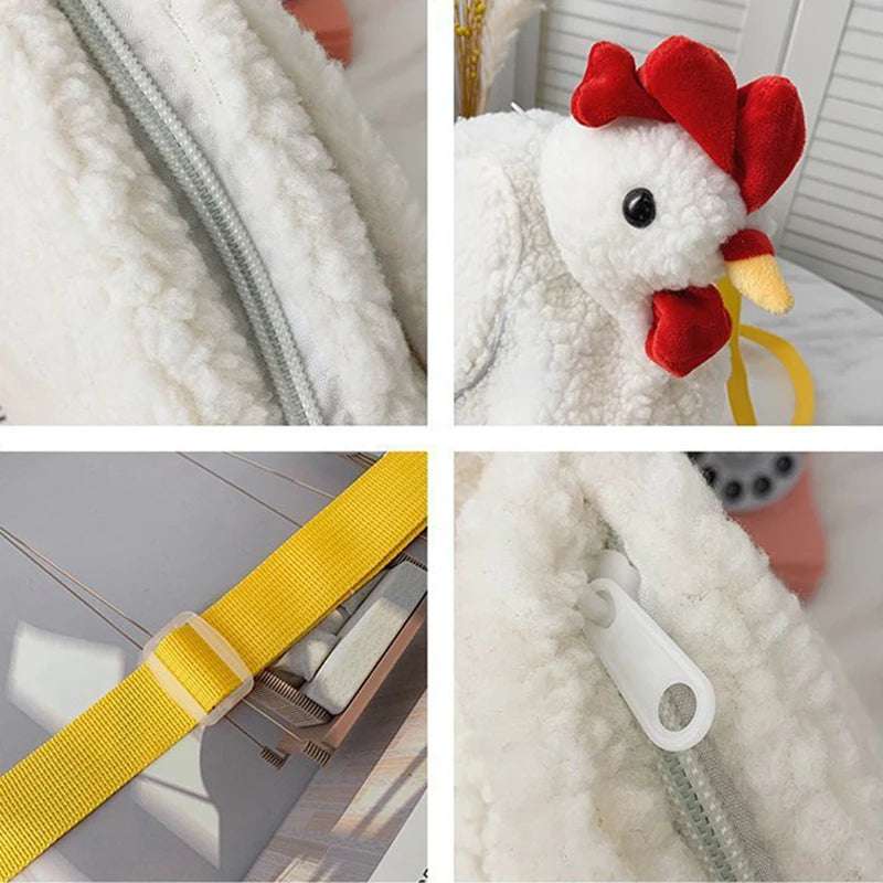 White Chicken Chick or Duck Goose Plush Handbag Crossbody Bag Animals - Tophatter Daily Deals