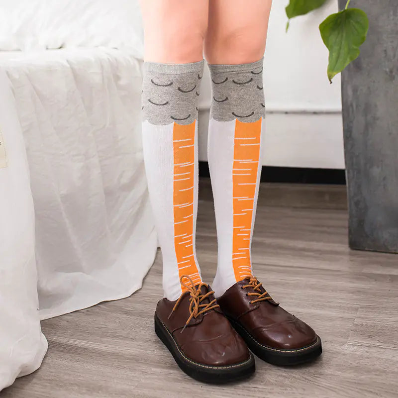 Funny Chicken Knee Socks for Spring and Autumn - Tophatter Daily Deals