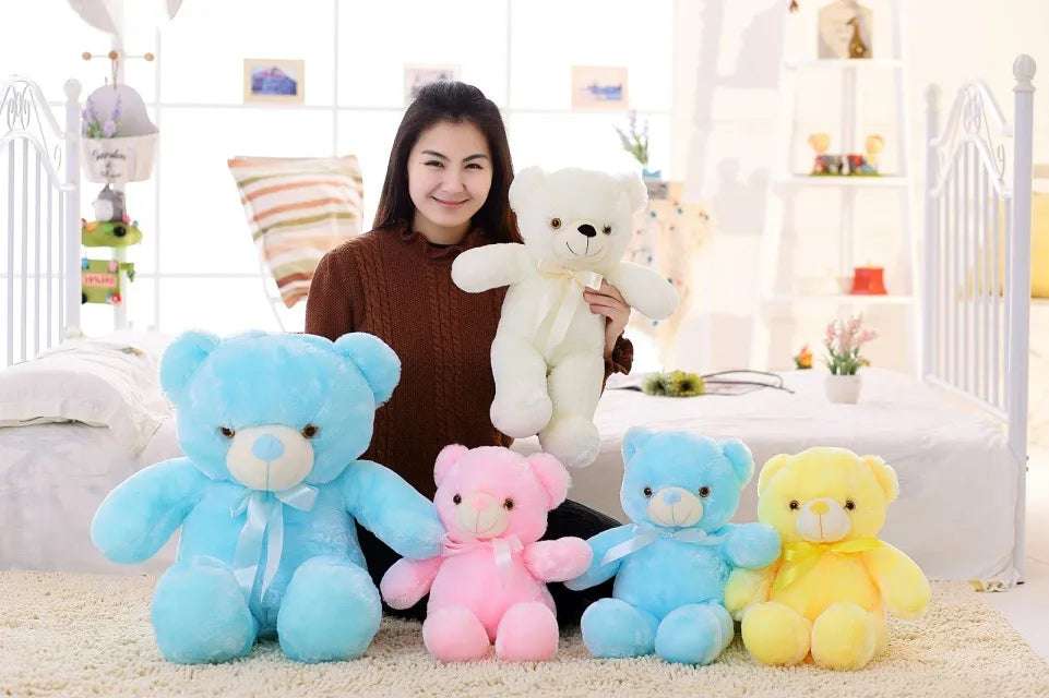 Light-Up LED Glowing Teddy Bear Stuffed Animal Plush Toy Animals - Tophatter Daily Deals