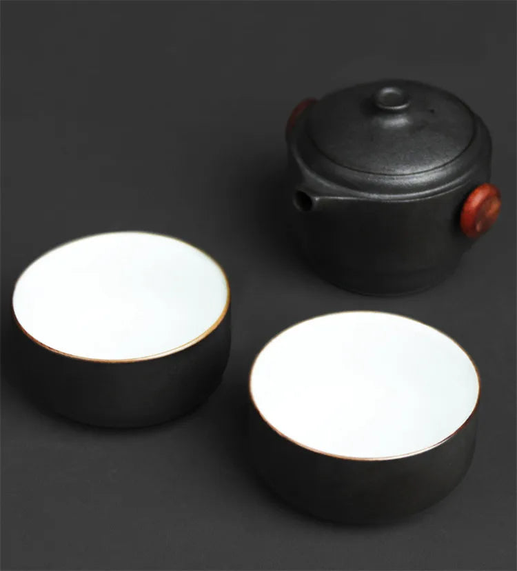 Porcelain Portable Travel Tea Set Kung Fu Teaware Handmade - Tophatter Daily Deals