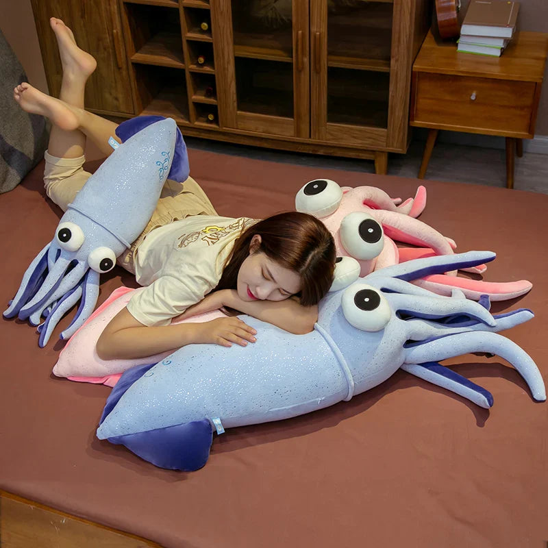 Octopus Plush Blue or Pink Squid Tentacles Cuttlefish Animals - Tophatter Daily Deals