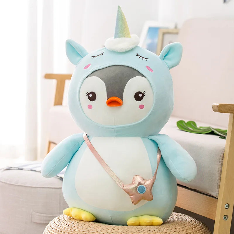 Penguin in Unicorn Kigurumi Plush Toy Blue Animals - Tophatter Daily Deals