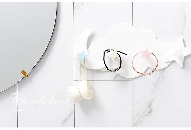 Kawaii Cloud Hooks Children's Room Wall Hanging Decor Rainbows - Tophatter Daily Deals