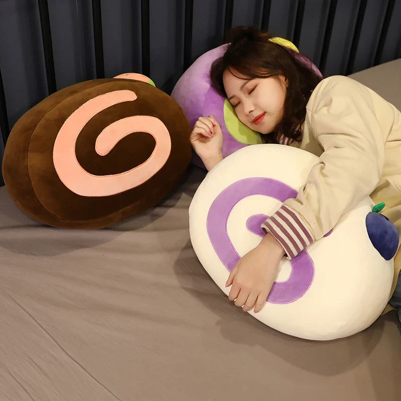 40cm Soft Fruit Cake Roll Plush Mantau Bun Pillow Cream Steamed Dim Sum Food - Tophatter Daily Deals