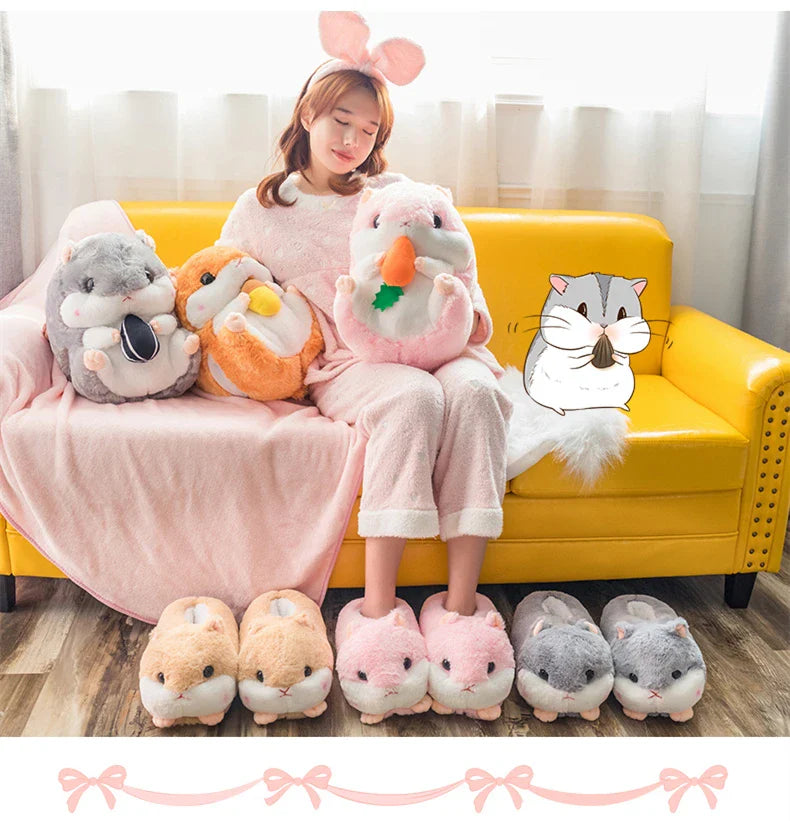Slippers Winter Warm Home Plush Cute Corgi Slippers Flock Indoor Shoes Casual Slip On Flats Animals - Tophatter Daily Deals