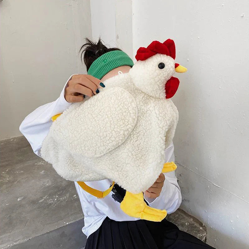 White Chicken Chick or Duck Goose Plush Handbag Crossbody Bag Animals - Tophatter Daily Deals