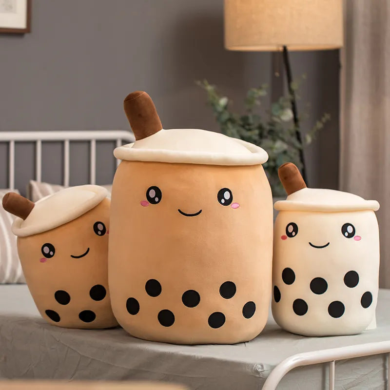 Cute Bubble Tea Plush Toy Stuffed Milk Tea Soft Boba Fruit Tea Cup Plushie Food - Tophatter Daily Deals