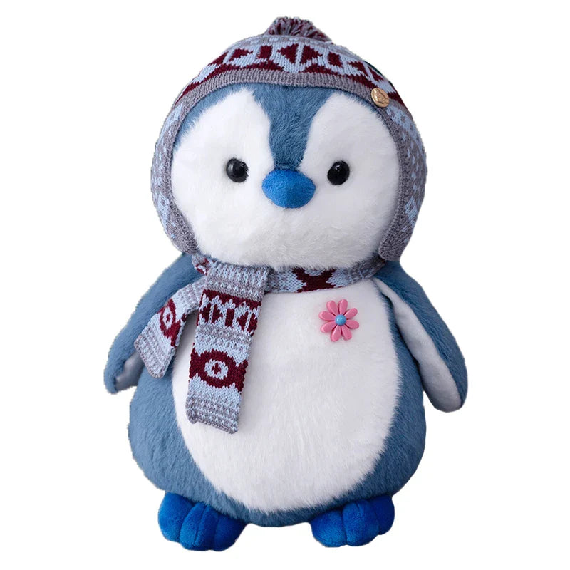 Cosy Penguin With Scarf and Hat Plush Winter Christmas Plush Animals - Tophatter Daily Deals