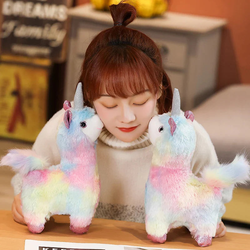 Rainbow Alpaca Unicorn Plush Stuffed Animal Toy Animals - Tophatter Daily Deals