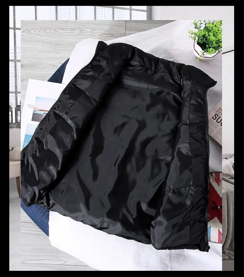 Warm Slim Men’s Puffer Vest - Stand Collar, Polyester, Casual - Tophatter Daily Deals