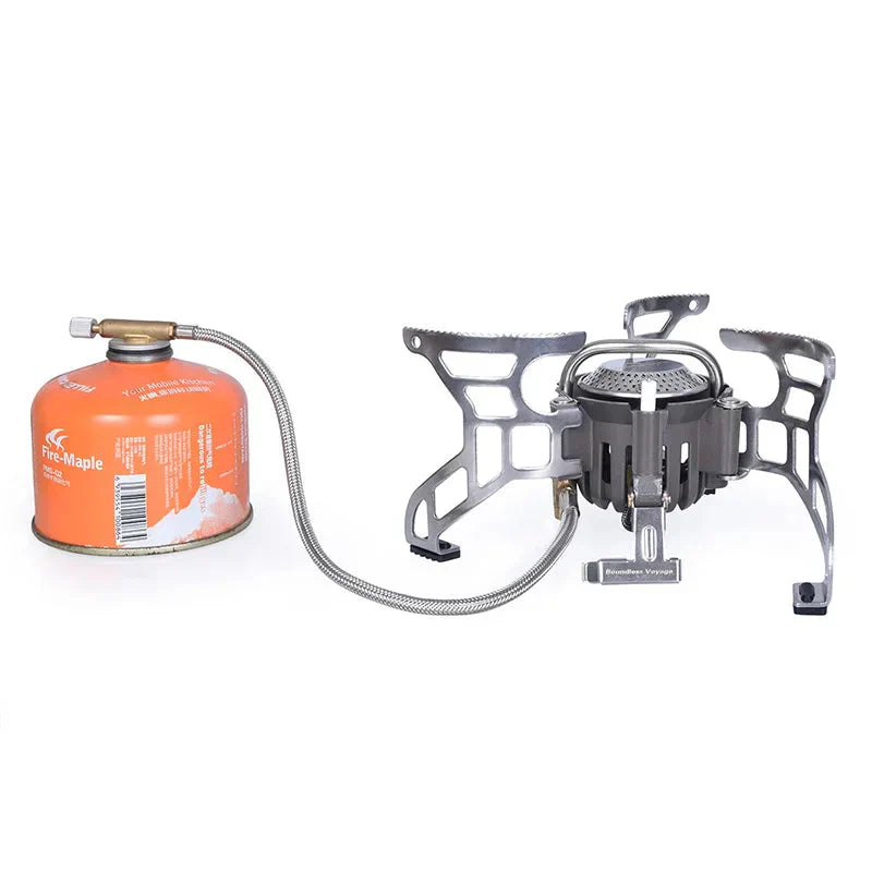 3500W Foldable Camp Gas Stove Silver Camp Cooking - Tophatter Daily Deals