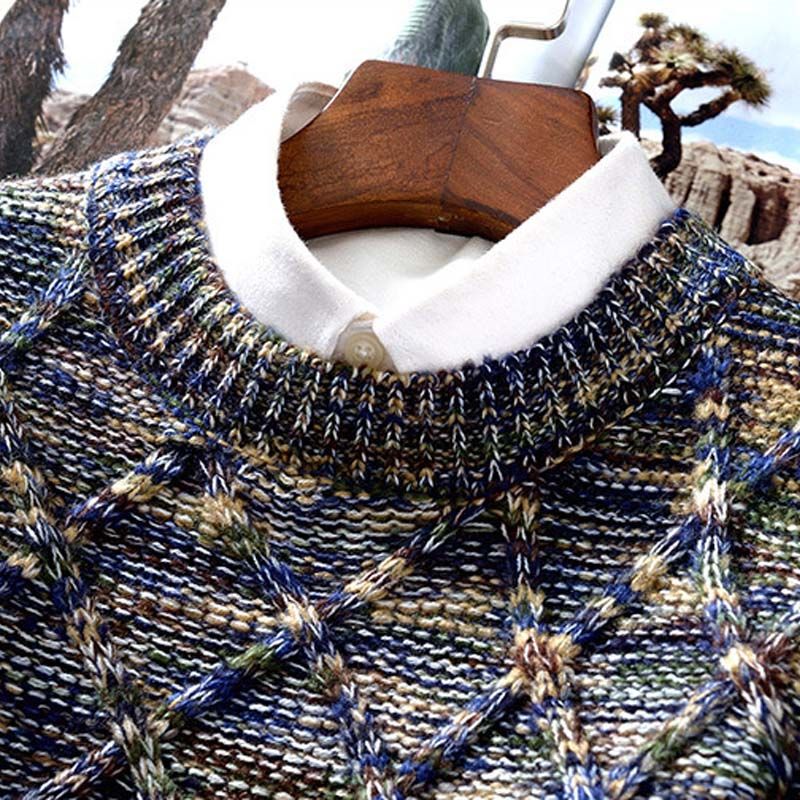Soft Textured Men’s Sweater - Crewneck Knit, Cotton Casual - Tophatter Daily Deals