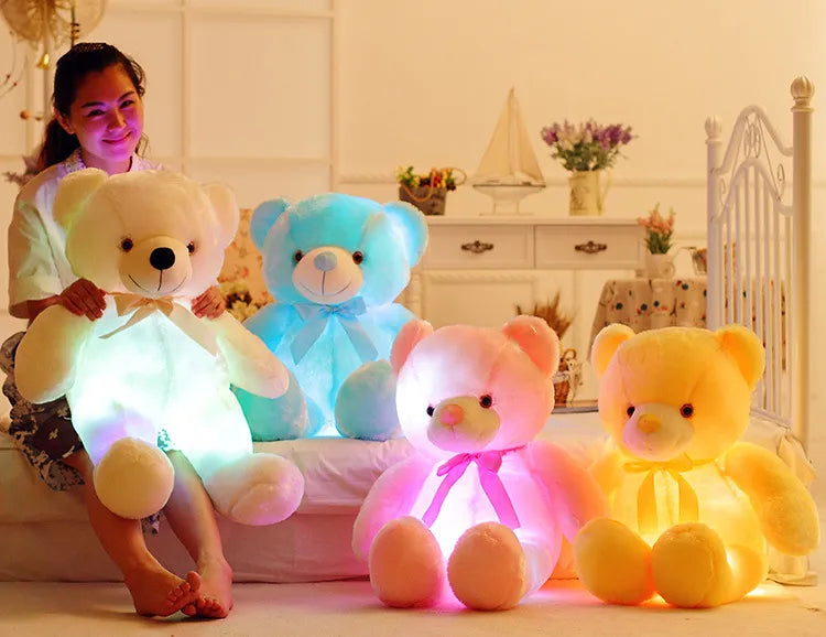 Light-Up LED Glowing Teddy Bear Stuffed Animal Plush Toy Animals - Tophatter Daily Deals