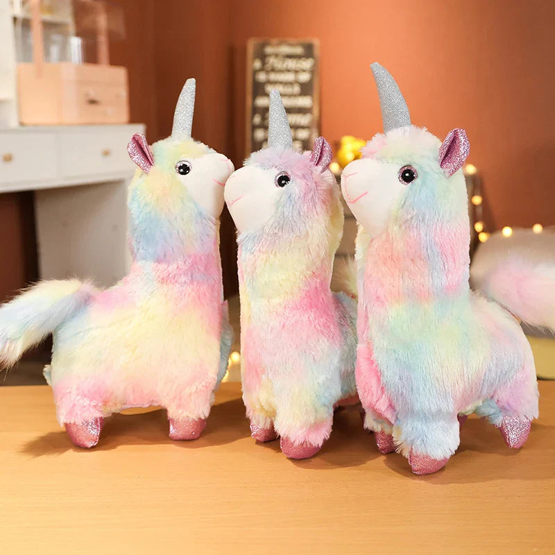 Rainbow Alpaca Unicorn Plush Stuffed Animal Toy Animals - Tophatter Daily Deals