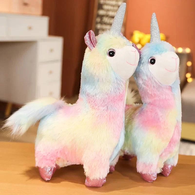 Rainbow Alpaca Unicorn Plush Stuffed Animal Toy Animals - Tophatter Daily Deals