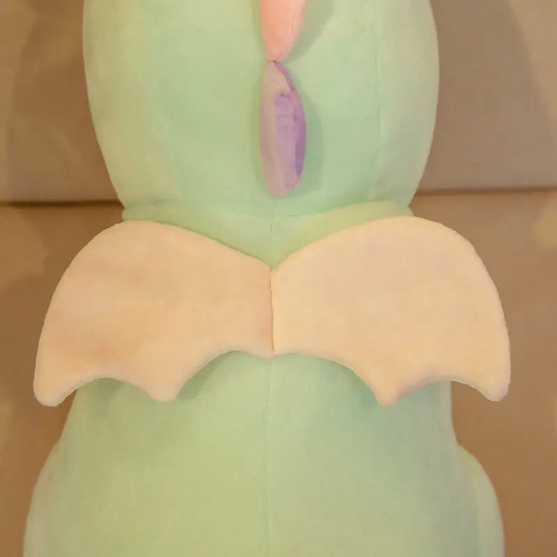 Pastel Dragon With Yellow Angel Wings - Pink or Green Sleeping Plush Toy Mythical - Tophatter Daily Deals