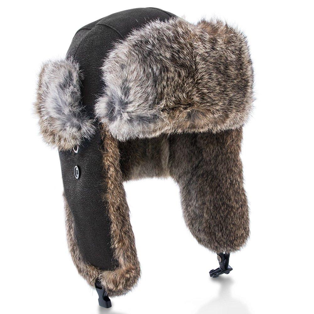 Walrus Hats Genuine Rabbit Fur Brown Trapper Hat Trapper - Tophatter Daily Deals