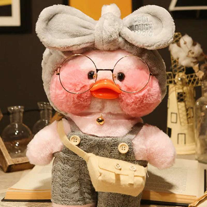 Korean Duck Plush Costume Glasses Dress Explorer Pink x Grey Animals - Tophatter Daily Deals