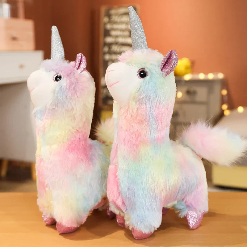 Rainbow Alpaca Unicorn Plush Stuffed Animal Toy Animals - Tophatter Daily Deals