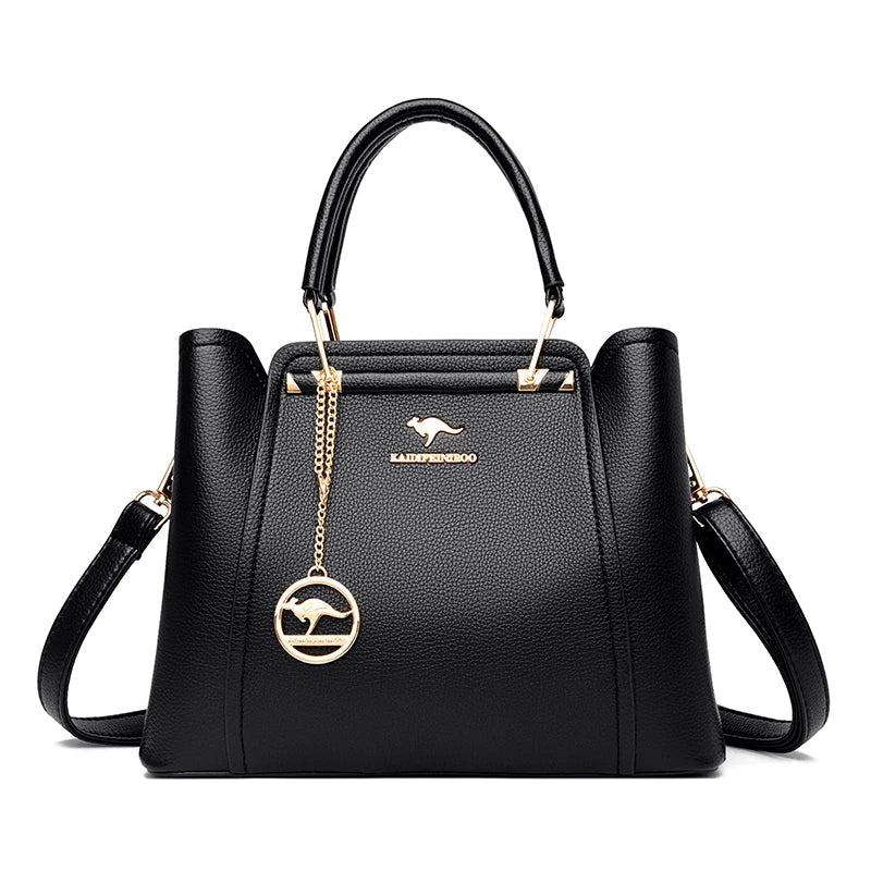 3-Layer Leather Shoulder Tote Crossbody Bag Apparel & Accessories > Handbags, Wallet's & Cases > Handbags > Shoulder Bags - Tophatter Daily Deals