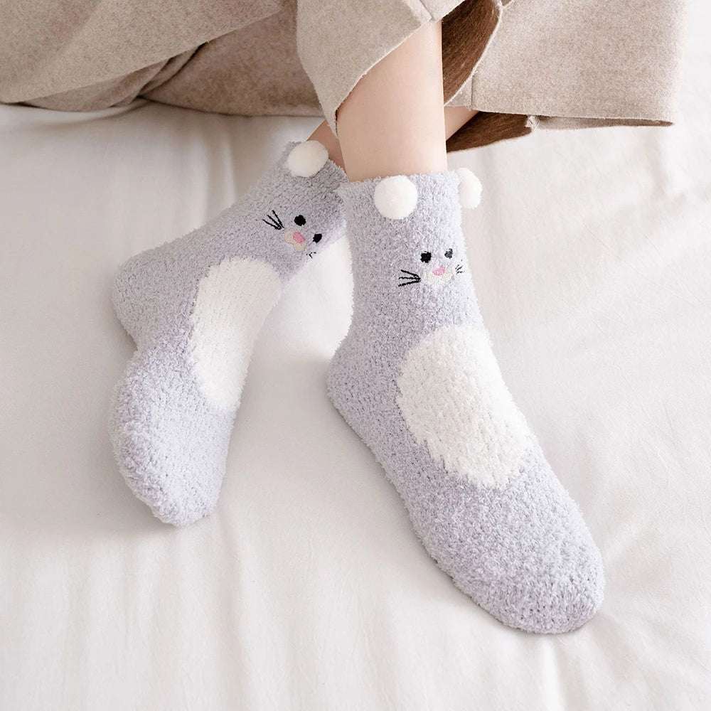 Cute Animal Fuzzy Socks Animals - Tophatter Daily Deals