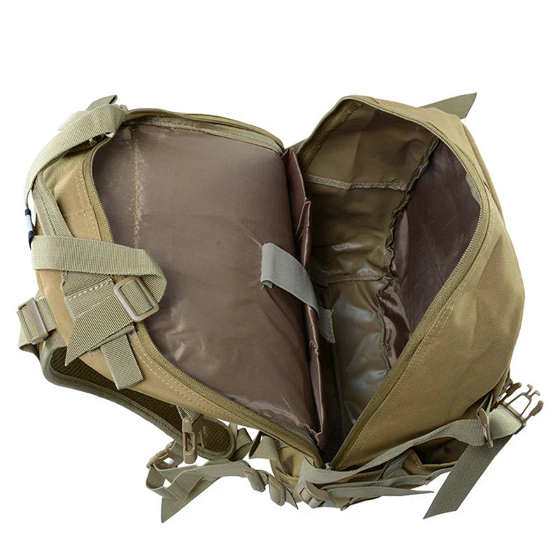 40L Tactical Camping Backpack Waterproof Molle Khaki Backpacks - Tophatter Daily Deals