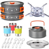 Camping Cookware Kit Orange Camp Cooking - Tophatter Daily Deals