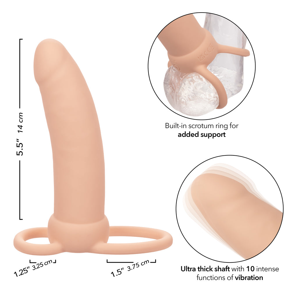 Performance Maxx Thick Dual Penetrator 5 Inch Ivory Liquid Silicone Waterproof Dual Vibrator with Scrotum Ring Rechargeable > Vibrators > Realistic Vibrators - Tophatter Daily Deals