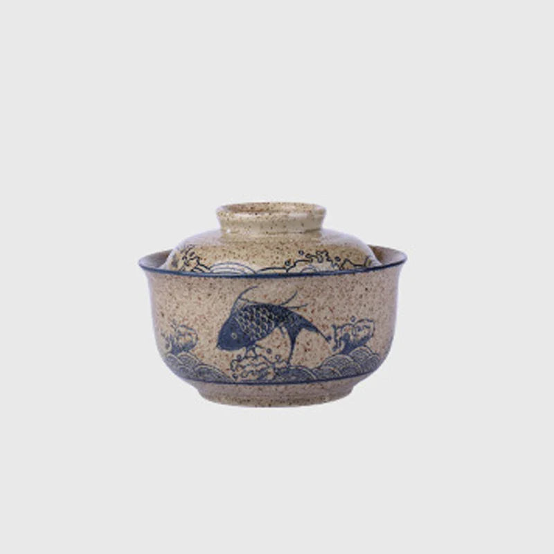 Ramen Bowl Large Ceramic With Lid Retro Fall 2025 Tableware 6.5Inch Blow 6 - Tophatter Daily Deals