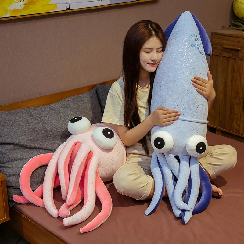 Octopus Plush Blue or Pink Squid Tentacles Cuttlefish Animals - Tophatter Daily Deals