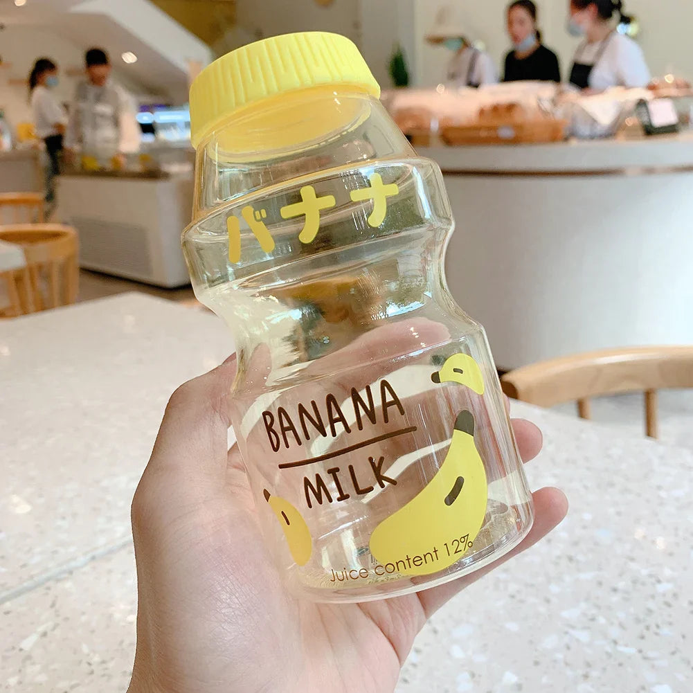 Milk Carton Shaped Water Bottle 480ml Pink, Red, Yellow, Green Transparent Yellow Food - Tophatter Daily Deals