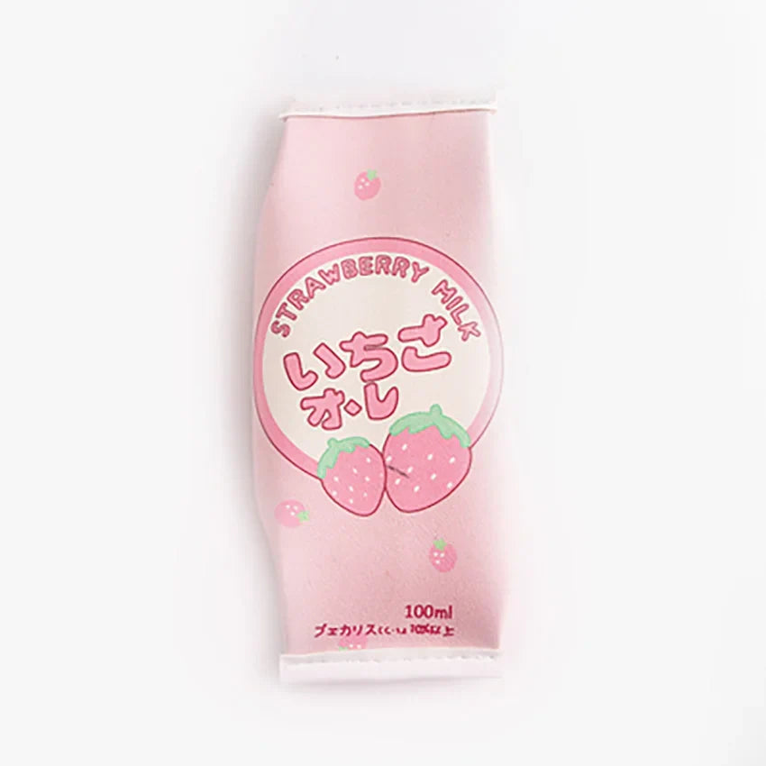 Pencil Case Strawberry Milk Box Bag Pink Pens Bag Japanese Milk Strawberry Fruit - Tophatter Daily Deals