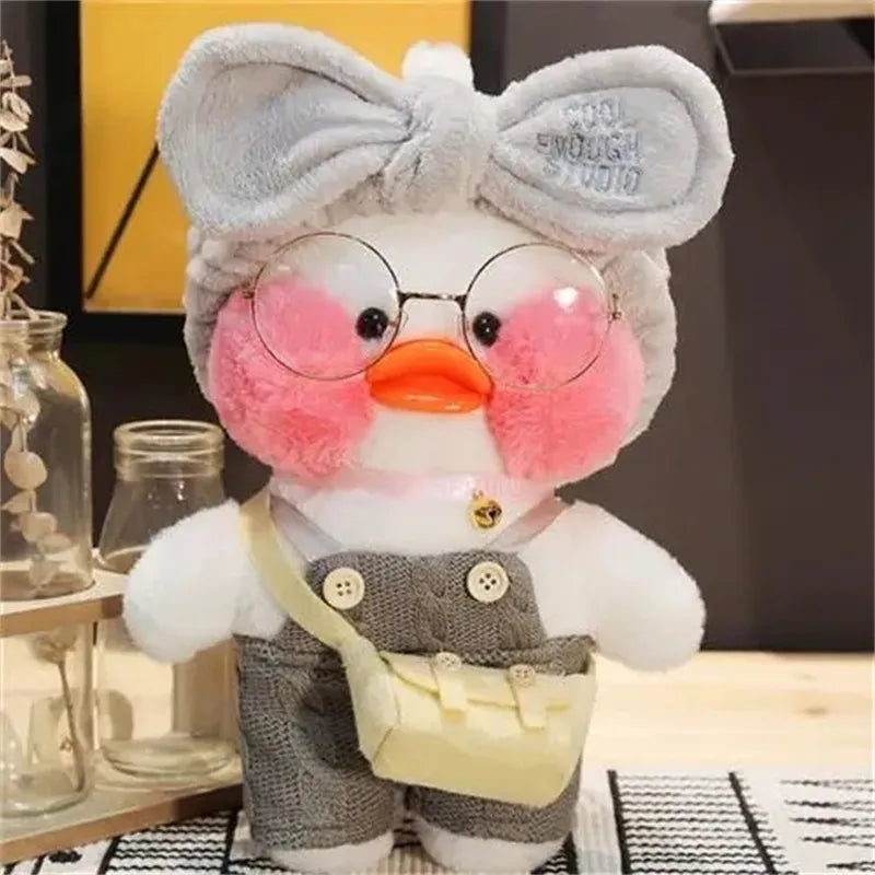Korean Duck Plush Costume Glasses Dress Explorer White x Grey Animals - Tophatter Daily Deals