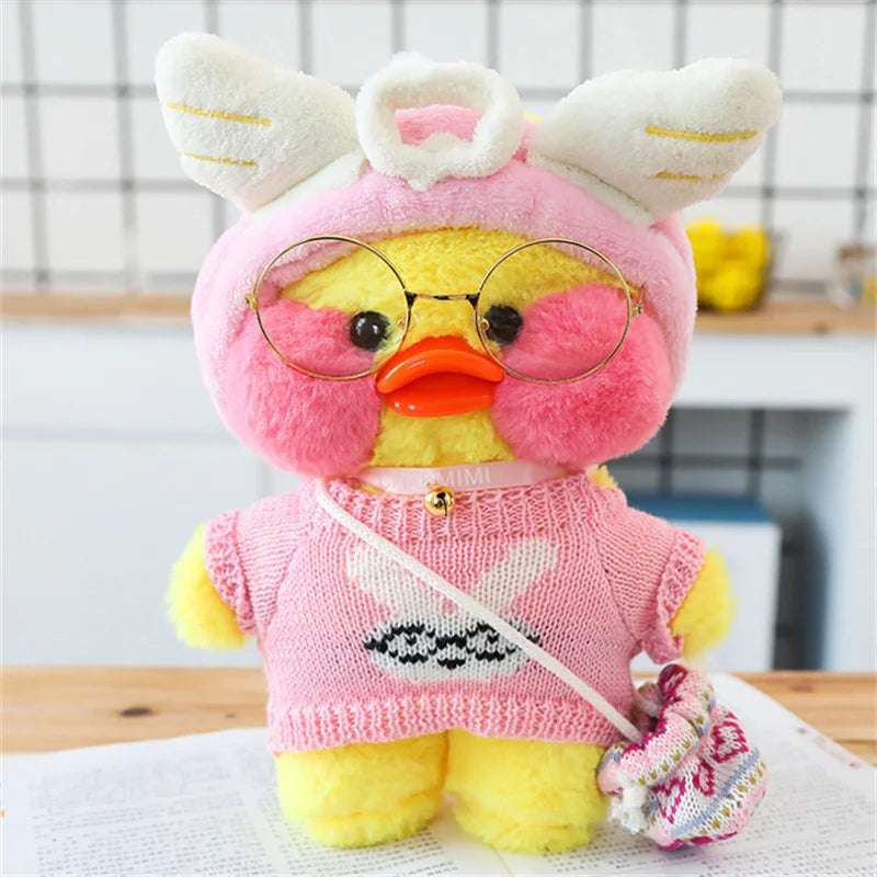 Korean Duck Plush Costume Glasses Dress Explorer Yellow x Baby Pink Animals - Tophatter Daily Deals