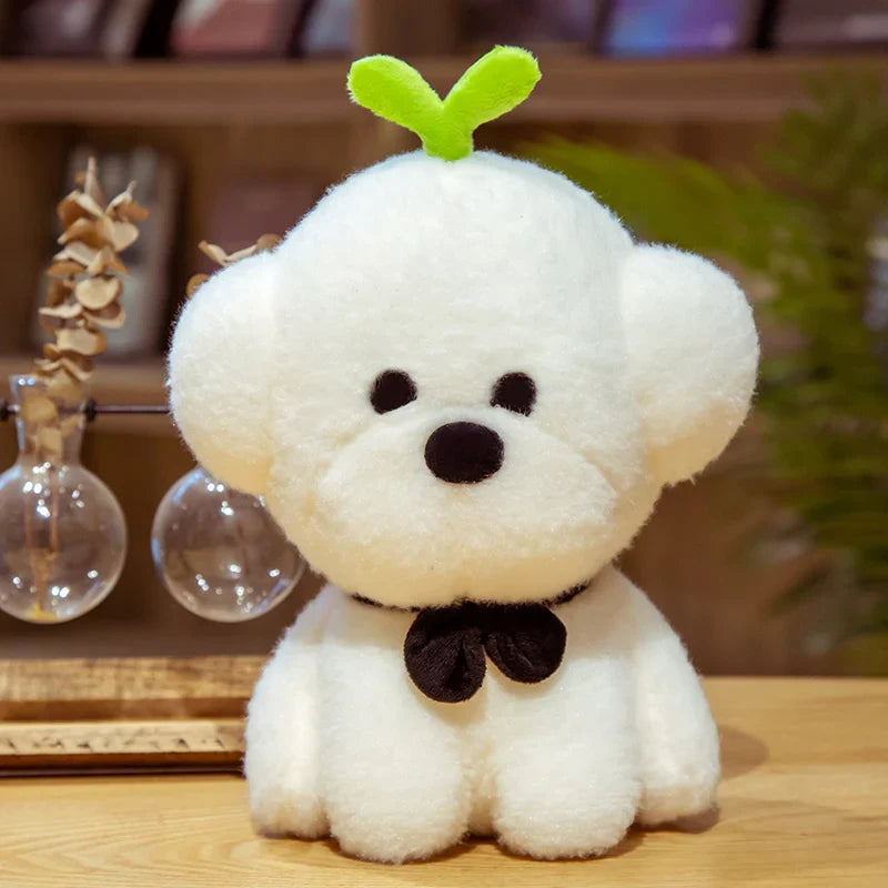 Teddy Dog Bichon Frise Puppy Plush White Stuffed Soft Animal Toy Sprout Animals - Tophatter Daily Deals