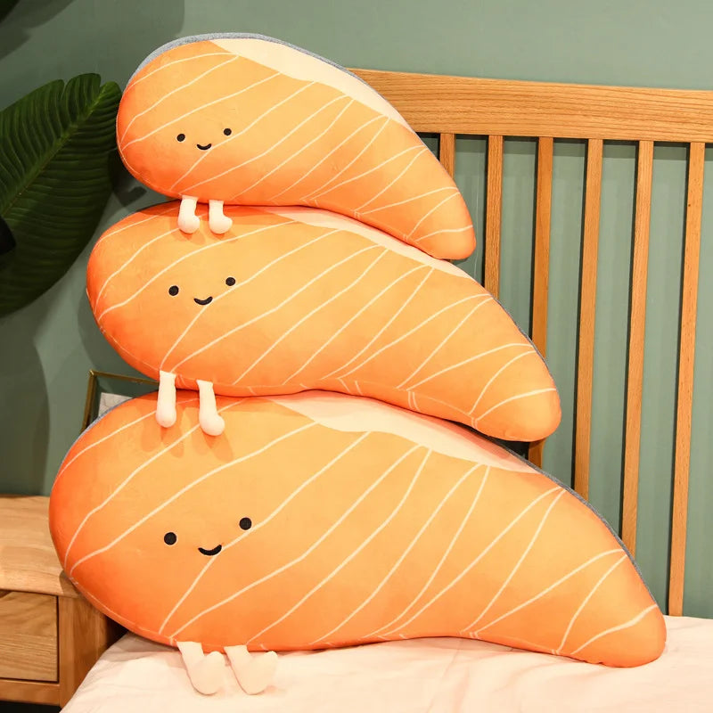 Salmon Plush Pillow Realistic Food Cushion Cozy Gift - Tophatter Daily Deals