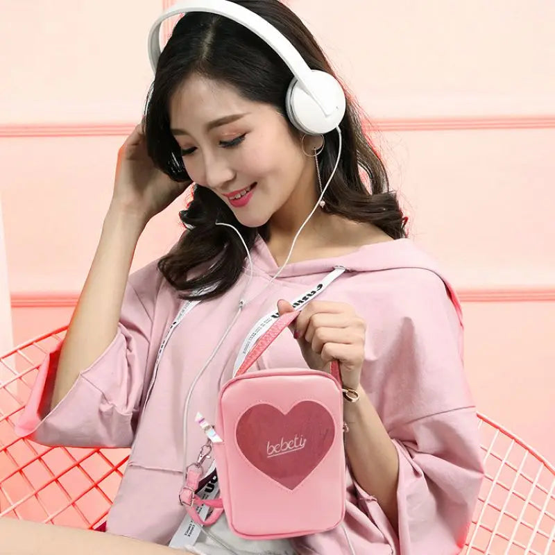 Irridescent Holographic Crossbody Handbag Bag Heart Pink Lilac Glitter Outer Space - Tophatter Daily Deals