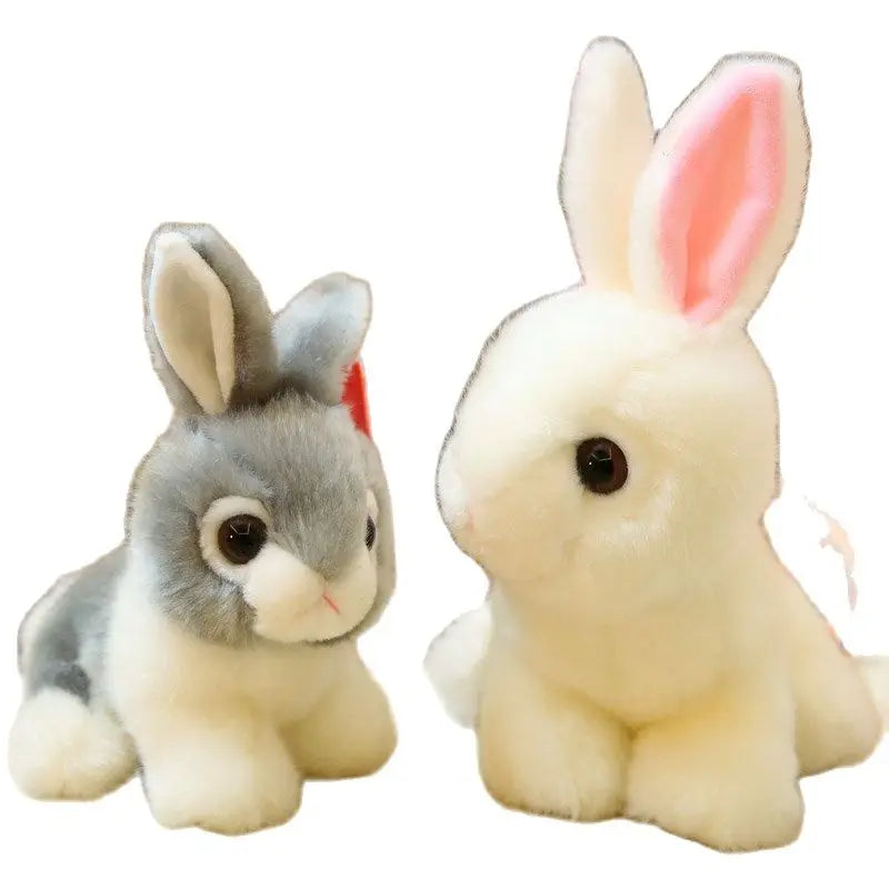 Bunny Rabbit Plush - Brown, Grey, White Stuffed Animal Toy Woodlands Animals - Tophatter Daily Deals