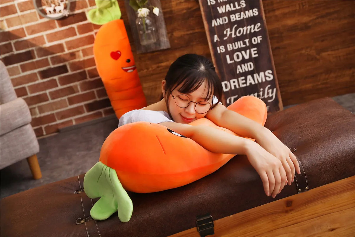 Cartoon Carrot Plant Vegetable Plush Stuffed Soft Toy Huge Food - Tophatter Daily Deals