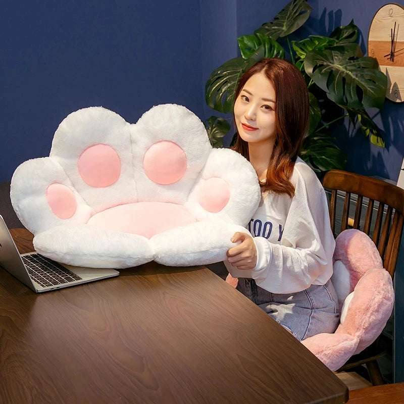 Kawaii Cat Paw Seat Cushion Stuffed Plush Animals - Tophatter Daily Deals