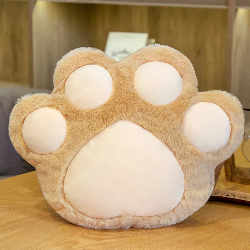 Electric Hand Warmer (Rechargeable) Kitten Cat Paw Plush Cushion Pillow Brown Handwarmer Animals - Tophatter Daily Deals